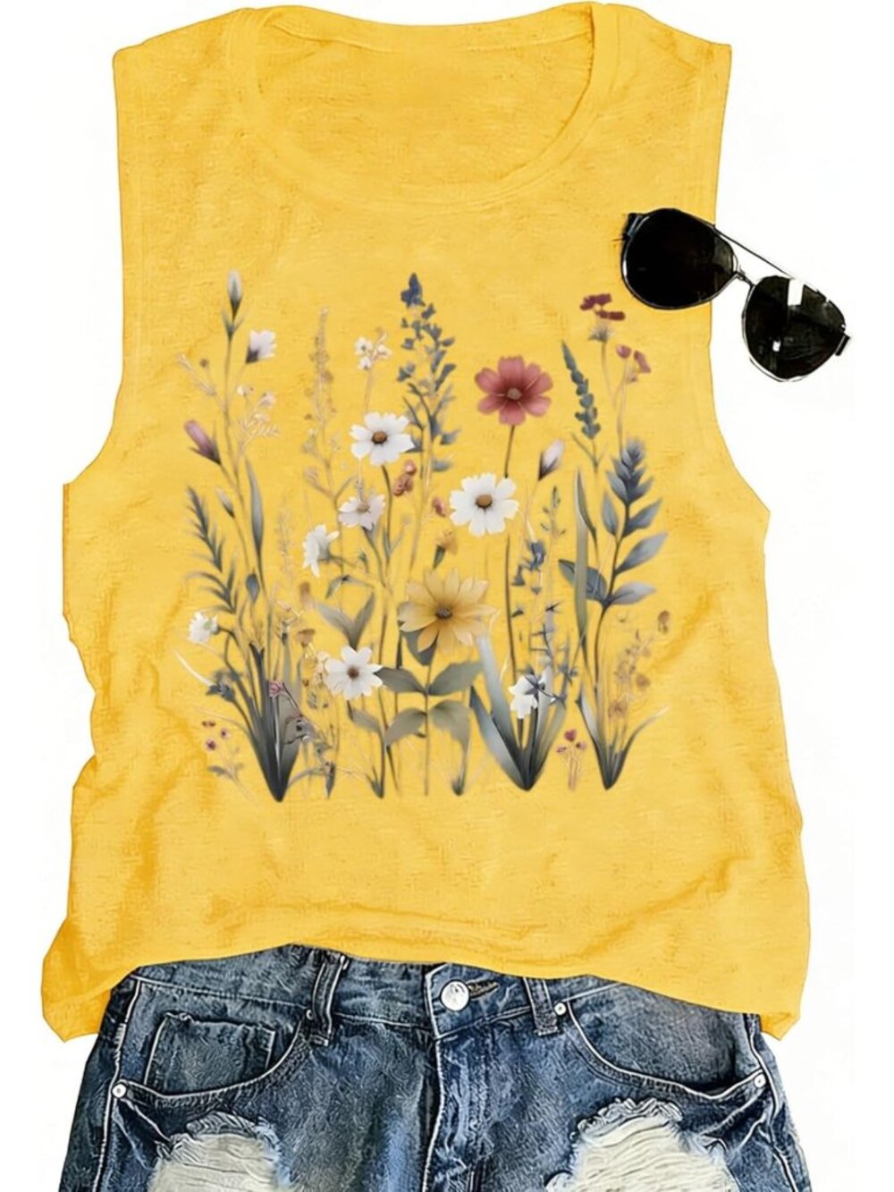 Boho Casual Women's Sleeveless Tank Tops - Summer Beach Graphic Workout Tunic